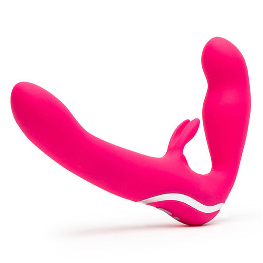 Happy Rabbit Strapless Strap On Rabbit Vibe Pink