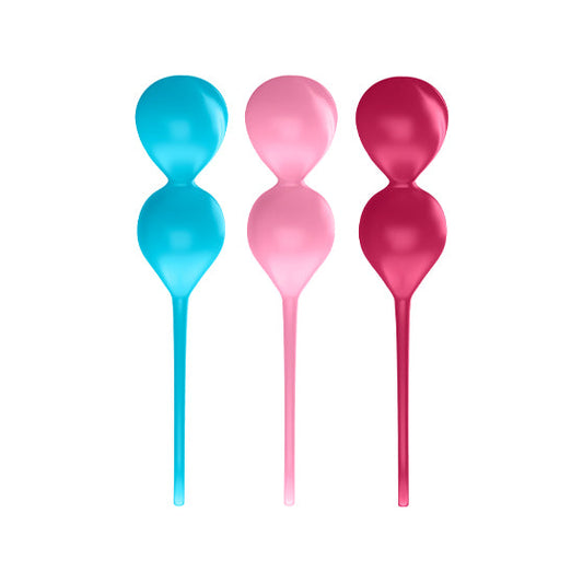 V Kegel Balls Set of 3 Turquoise/Red/Pink
