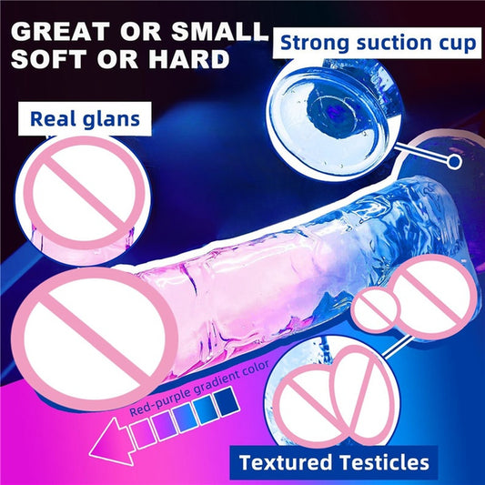 DRANIT CRYSTAL PENIS TWIN COLOR DILDO