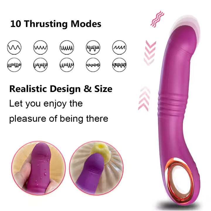 10 Thrusting Modes Realistic Vibrator Massager
