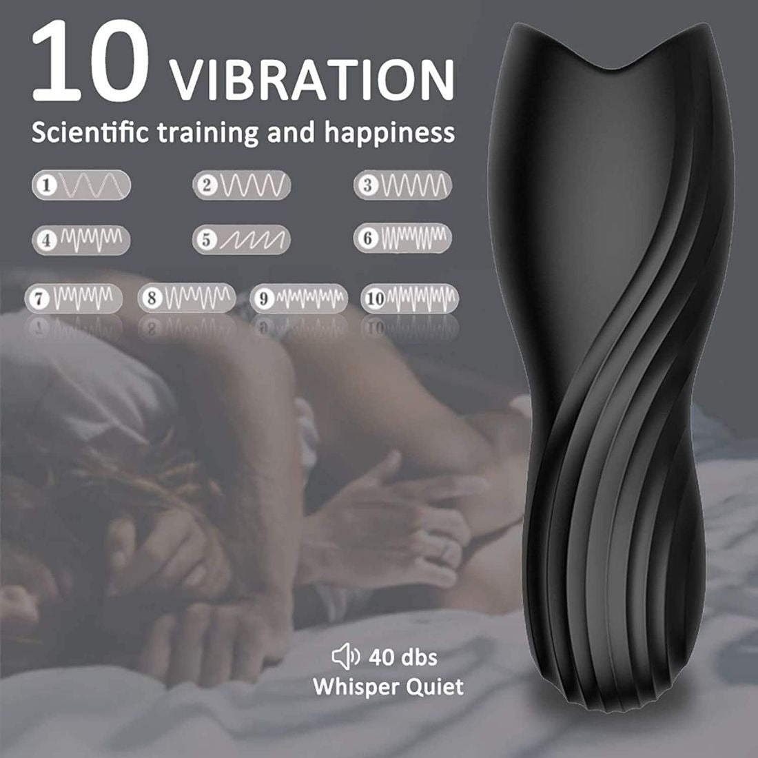 Rechargeable Silicone Vibrating Male Masturbator Sleeve Waterproof Design