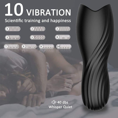 Rechargeable Silicone Vibrating Male Masturbator Sleeve Waterproof Design
