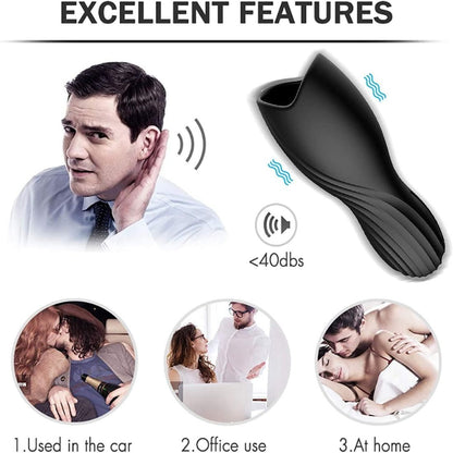 Rechargeable Silicone Vibrating Male Masturbator Sleeve Waterproof Design