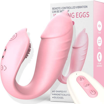 Remote Control U-Shaped Silicone Vibrating Massager Rechargeable Waterproof Design